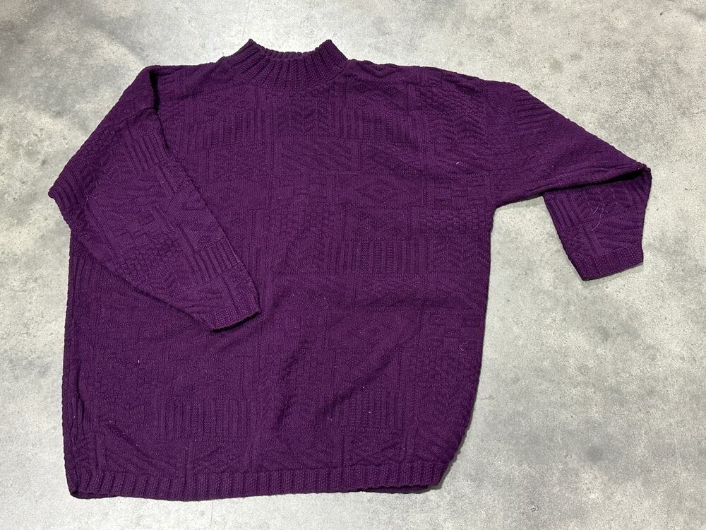 Spunky, Purple, Sweater, Turtleneck, Pullover, Warm, Cozy, ~ 260122-WH 1380